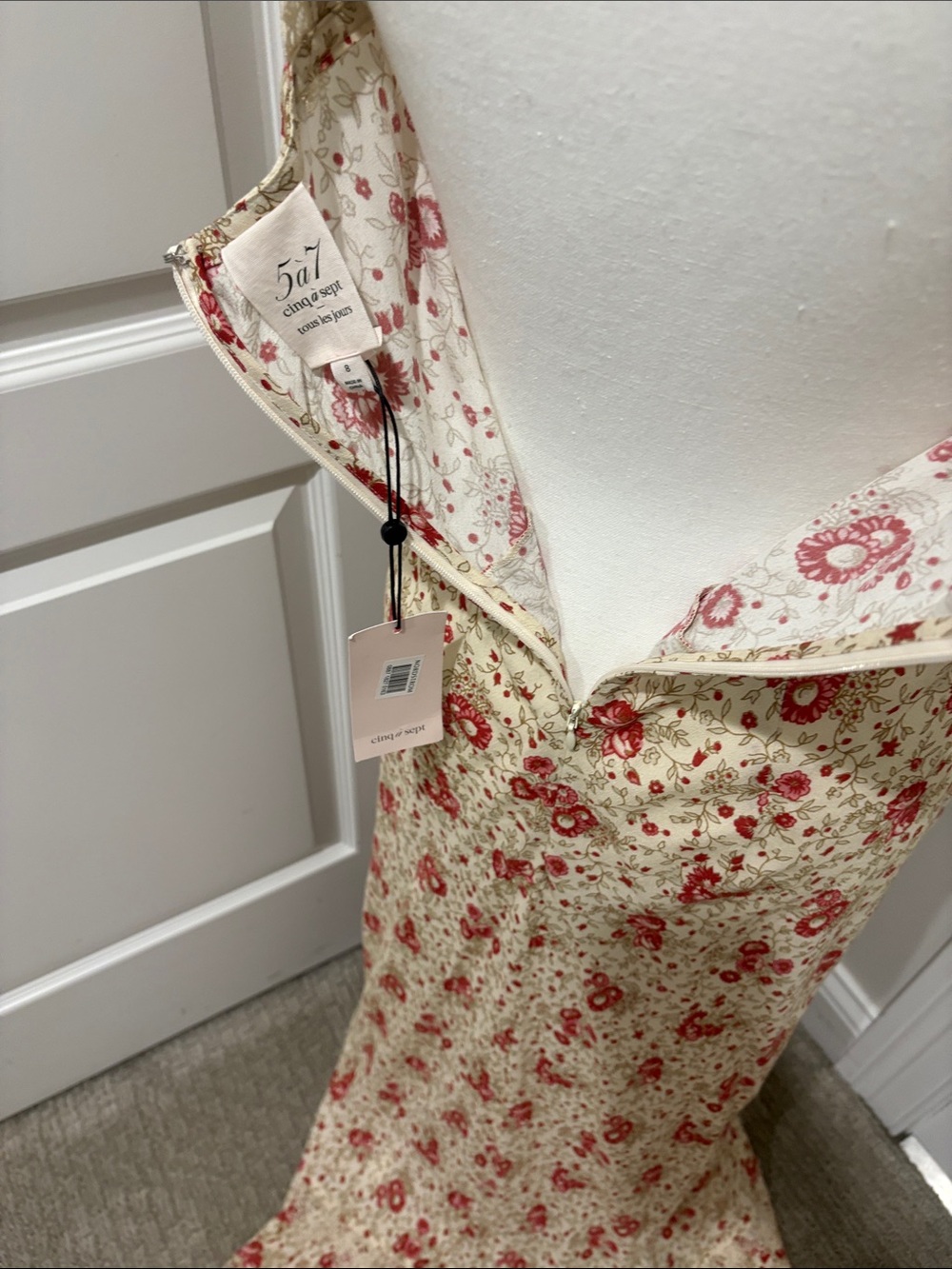 Cinq de Sept floral sundress- classic ruching and high low hem - Picture 5 of 6